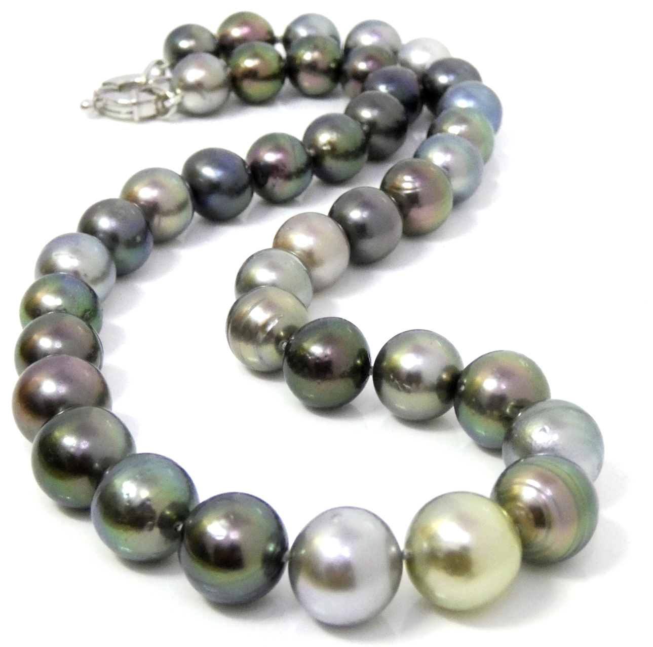 Multicoloured Huge Tahitian Round Pearls Necklace